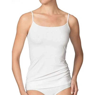 Abbildung von BestSale247 2 Stück Damen Träger Top Unterhemd Spaghettiträger aus 100% Gekämmte Baumwolle, Weiß / Stück, 36 38