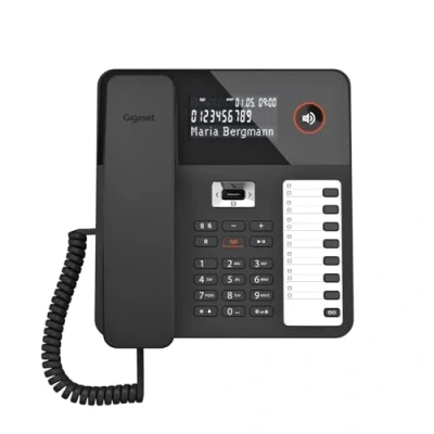 Abbildung von Gigaset Desk 800A Schnurgebundenes Telefon mit Anrufbeantworter dreizeiliges LCD Display 5 Wege Navigationstaste Freisprechfunktion MFV oder Impulswahl, schwarz [Deutsche Version]