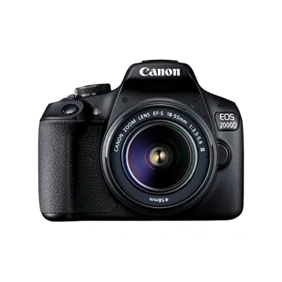 Abbildung von Canon EOS 2000D Spiegelreflexkamera mit Objektiv EF S 18 55 F3.5 5.6 III (24,1 MP, DIGIC 4+, 7,5 cm (3.0 Zoll) LCD, Display, Full HD, WiFi, APS C CMOS Sensor), schwarz