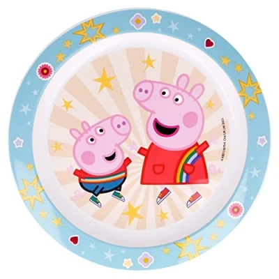 Abbildung von Stor Peppa Wutz Kinderteller Kunststoff Teller für Kinder wiederverwendbar BPA Frei 22 cm Plastic, bunt, Estándar