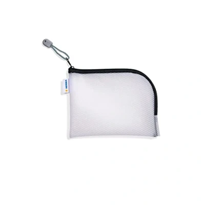 Abbildung von HERMA Dokumententasche A6 mit Reißverschluss, kleine wasserdichte Reißverschlusstasche, verschließbare Dokumentenmappe aus Kunstoff Zipper, halb transparent, 19 x 14 cm, schwarz