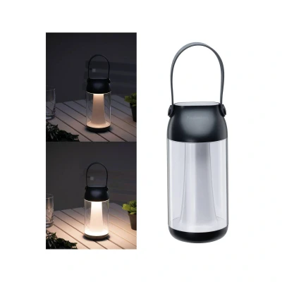 Abbildung von Paulmann 94267 LED Akkuleuchte Mobile Tischleuchte Cupulino rund incl. 1x1,3 Watt dimmbar Transparent, Anthrazit Kunststoff Kabellos 3000 K, Cupolino