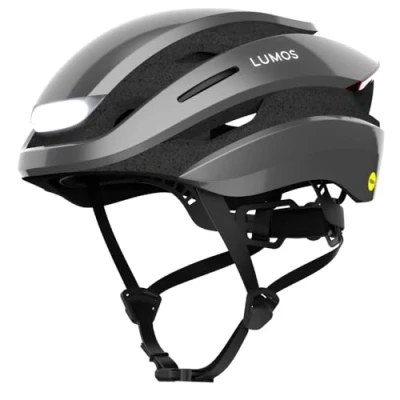 Abbildung von Lumos Ultra Smart Helm Fahrradhelm Vorder und Rücklicht (LED) Blinker Bremslichter Bluetooth Verbindung Erwachsene: Herren, Damen (Ash Grey, Größe: XL) MIPS