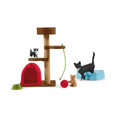 Abbildung von schleich 42501 Spielspaß für niedliche Katzen, Kinder ab 3+ Jahren, FARM WORLD Spielset