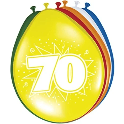 Abbildung von Folat 08270 Geburtstag Ballons 8 Stück, Zahl 70