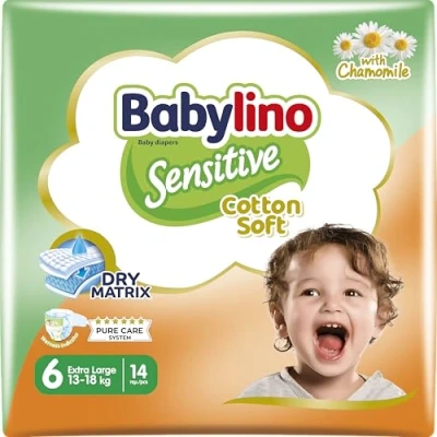 Abbildung von Babylino Sensitive Windeln Größe 6, extra groß (13 18 kg), 14 Einheiten