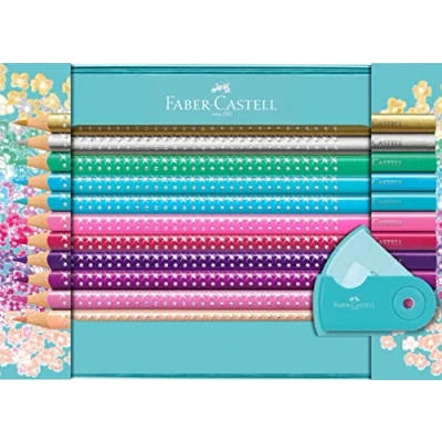 Abbildung von FABER CASTELL 201641 Geschenkset Sparkle, 20 Buntstifte und eine Sleeve Spitzdose Mini