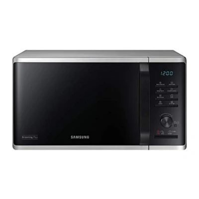 Abbildung von Samsung MG2AK3515AS/EG Mikrowelle mit Grill, 800 W, 23 ℓ Garraum, 48,9 cm Breite, Quick Defrost, 27 Automatikprogramme, Silber