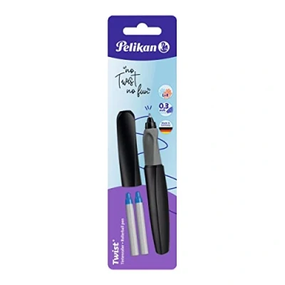 Abbildung von Pelikan R457 947093 Tintenroller Twist, universell für Rechts und Linkshänder, schwarz, 1 Stück (1er Pack)
