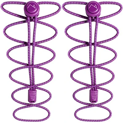 Abbildung von CampTeck U6605 Schnürsenkel mit Schnellverschluss, Elastische Schnellschnürsystem Lila 1 Paar