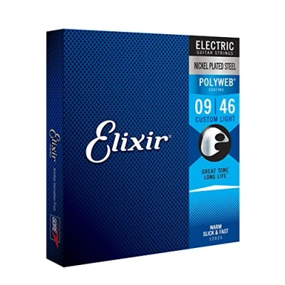 Abbildung von Elixir® Saiten E Gitarrensaiten mit POLYWEB® Beschichtung, Custom Light (.009 .046)