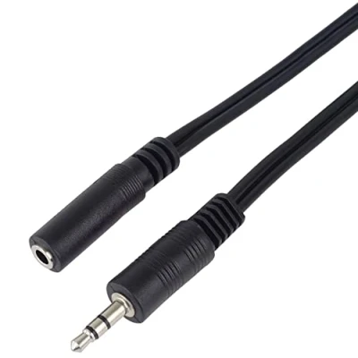 Abbildung von PremiumCord Verlängerung Klinkenkabel 3,5mm, Länge 5m, Klinke Stecker auf Buchse, Aux Headset Audio Verlängerungskabel, geschirmt, Farbe schwarz kjackmf5