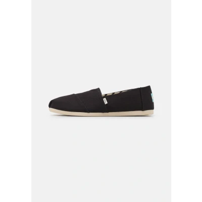 Abbildung von TOMS Herren Alpargata aus recycelter Baumwolle Flache Slipper, Schwarz Weiß, 42.5 EU