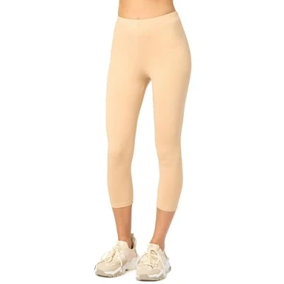 Abbildung von Merry Style Damen 3/4 Leggings Capri Sportleggings MS10 199 (Nude,M)