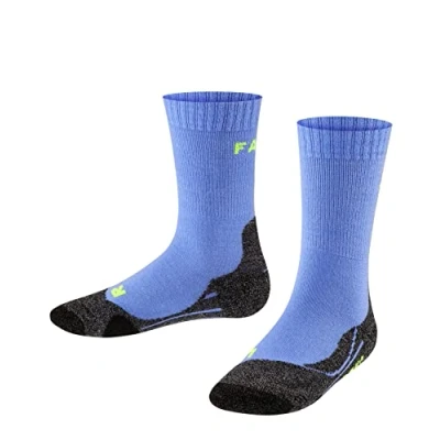 Abbildung von FALKE Unisex Kinder Wandersocken TK2 K SO Wolle Funktionsmaterial antiblasen dick 1 Paar, Blau (Blue Note 6545), 23 26