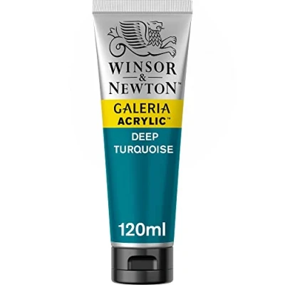 Abbildung von Winsor &amp; Newton 2131232 Galeria Acrylfarbe, hohe Pigmentierung, lichtecht, buttrige Konsistenz, 120ml Tube, dunkeltürkis