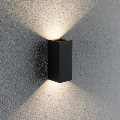 Abbildung von Paulmann 94326 LED Außenleuchte Außenwandleuchte Flame 2er Set IP44 eckig incl. 2x2,8 Watt Anthrazit Aluminium 3000 K