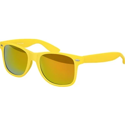 Abbildung von Balinco Sonnenbrille UV400 CAT 3 CE Rubber mit Federscharnier für Damen &amp; Herren (gelb rot/orange verspiegelt)