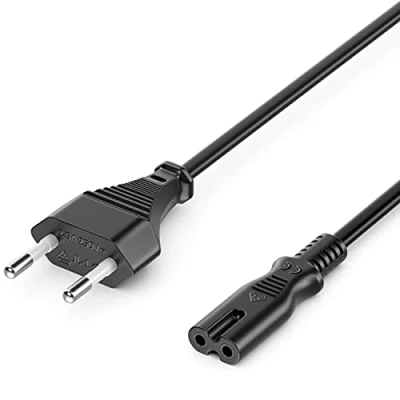 Abbildung von deleyCON 5m Netzkabel Stromkabel Strom Kabel Stecker Typ C Eurostecker auf C7 Buchse Euro Kleingerätekabel 8 TV Blu Ray Haushaltsgeräte Netzteile Schwarz