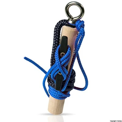 Abbildung von Knoten Floh Übungsset Lernen für SBF See &amp; Bootsführerschein, Feuerwehr Seemannsknoten Knotenbrett mit Anleitung Knotentafel, Ideal Kinder Erwachsene (Schwarz/Blau)