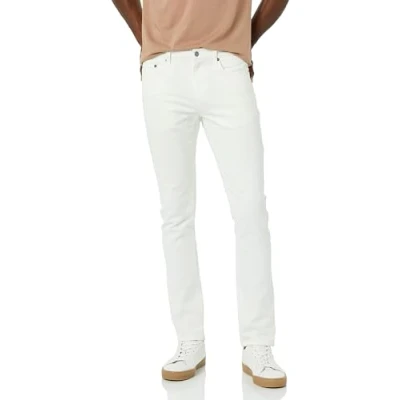 Abbildung von Amazon Essentials Herren Stretchjeans, Skinny Passform, Weiß, 40W / 34L
