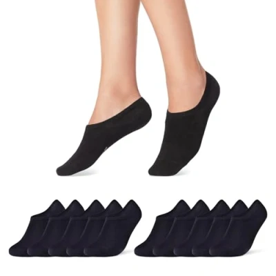 Abbildung von 10 Paar Sneaker Socken Damen Herren Füßlinge Schwarz Weiß Grau Baumwolle 16805 (Schwarz 35 38)