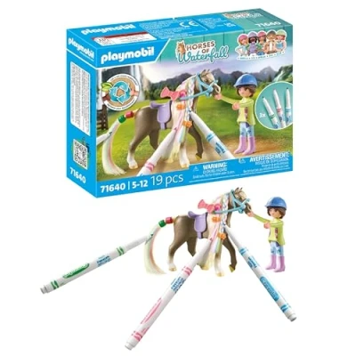 Abbildung von PLAYMOBIL Horses of Waterfall 71640 Kreativset mit Pferd und Stiften, inklusive Einer Figur, einem DREI Crayola künstlerisches Spielzeug für Kinder ab 5 Jahren