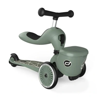 Abbildung von Scoot &amp; Ride Highwaykick 1 Lifestyle 2in1 Kickboard/Scooter und Rutscher, Farbe: Green Lines, für Kinder von bis 5 Jahren, 96604, 57 64 cm