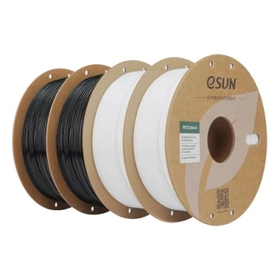 Abbildung von eSUN PETG Basic Filament 1.75mm, hohe Zähigkeit, 1KG (2.2 LBS) pro Spule, 4 Rollen Druckmaterial für 3D Drucker, Schwarz 2KG + Weiß