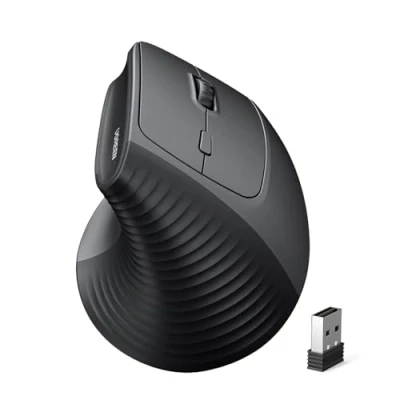 Abbildung von UGREEN 2.4G &amp; Bluetooth Maus Kabellos Vertikale Ergonomische für Windows/Mac OS uzw, 1000/1600/2000/4000 DPI, 6 Tasten (2.4G+BT 5.4)
