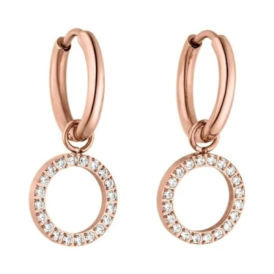 Abbildung von PURELEI® Closed Glow Ohrringe (Roségold) Damenohrringe aus langlebigem Edelstahl Wasserfeste Damen 1,4 cm Durchmesser Modeschmuck für deinen individuellen Look