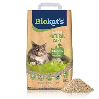 Abbildung von Biokat&#039;s Natural Care Feine klumpende Katzenstreu aus nachwachsenden und kompostierfähigen Pflanzenfasern 1 Sack (1 x 8 L)