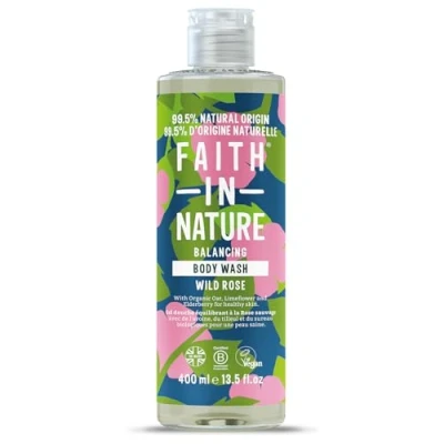 Abbildung von Faith In Nature Natürliches Wildrosen Duschgel, Ausgleichend, Vegan und Frei von Tierversuchen, Ohne SLS Oder Parabene, 400ml