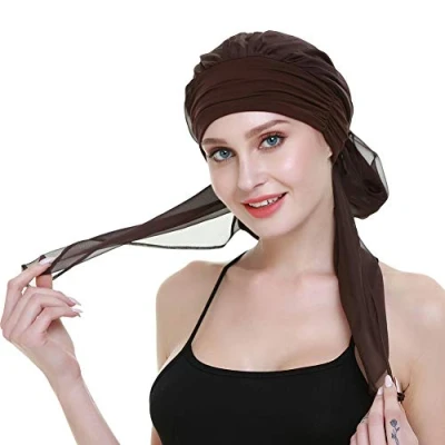 Abbildung von FocusCare Chemo Haare Turban für Krebs Frauen Kopf Wickeln schals Lange perücke zubehör