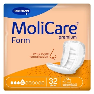Abbildung von MoliCare Premium Form 4 Tropfen, für leichte Inkontinenz: maximale Sicherheit, extra Auslaufschutz und Diskretion Frauen Männer, zu verwenden mit Fixpants, 32 Stück
