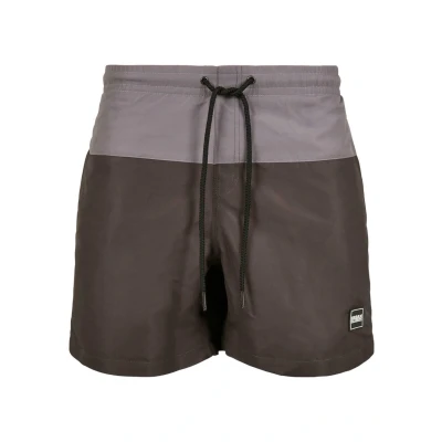 Abbildung von Urban Classics Block Badeshorts, Herren, Größe: XXL, Blackbird asphalt