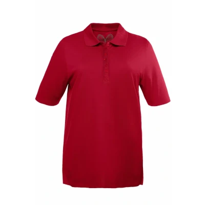 Abbildung von Ulla Popken Damen Basic Poloshirt Langarmshirt, Mohn, 46 48 EU