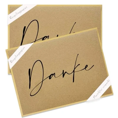 Abbildung von Pusteblume Grusskarten 2 x Natur Dankeskarte aus recyceltem Karton mit Umschlägen Karte Danke (Danke)