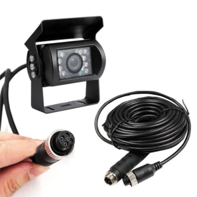 Abbildung von Rückfahrkamera Camecho IR Nachtsicht wasserdichte + 10 Mt 4 Pins Kabel Kit für Auto Bus LKW Caravan Camper 12 V 24 Einparkhilfe