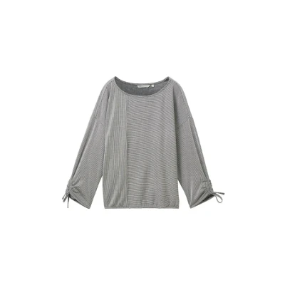 Abbildung von TOM Tailor Denim Gestreiftes Langarmshirt, Damen, Größe: XS, Small navy white stripe