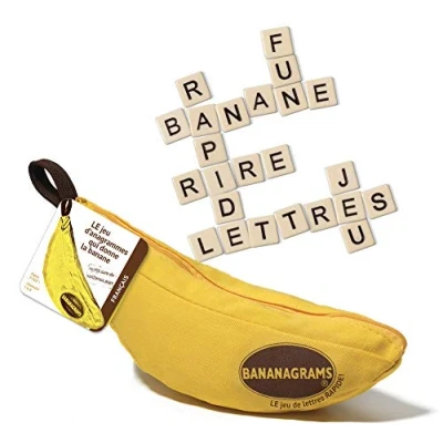 Abbildung von BANANAGRAMS 91097 Boîte Version française Jeu Lettres et de rapidité Spiel, gelb