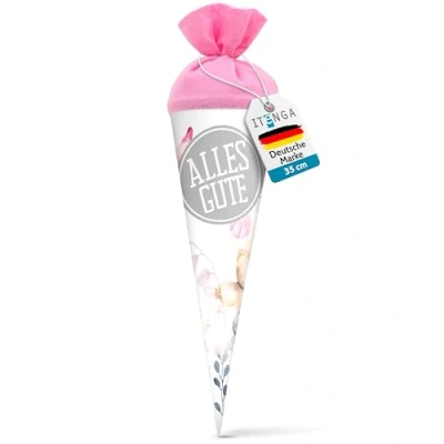 Abbildung von itenga Geschwister Schultüte 35cm Schmetterling Alles Gute mit Filzverschluss kleine Tüte Geschenkverpackung Einschulung Schulanfang