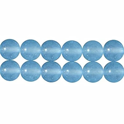 Abbildung von SKYBEADS Perlen für Schmuckherstellung 6mm Aqua Blau Chalcedon Gefärbt 38cm Strang Approx 60 Stück