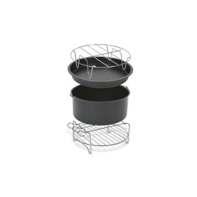 Abbildung von Tefal XA1120 Easy Fry XL Zubehörset, 18 cm, Kochkorbeinsatz, 4 Zubehörteile, gesundes Kochen, antihaftbeschichteter Edelstahl, Grau