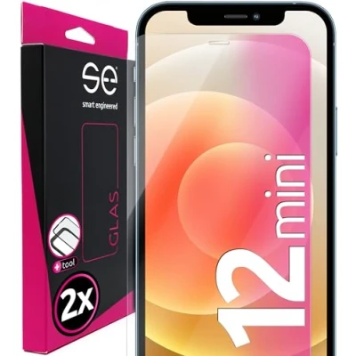 Abbildung von 2x Schutzglas für iPhone 12 Mini aus Deutschland 100% Passgenau mit Installationshilfe, kompatibel Schutzfolie Schutz Glas Folie Anti Kratzer 9H Härte HD Klar