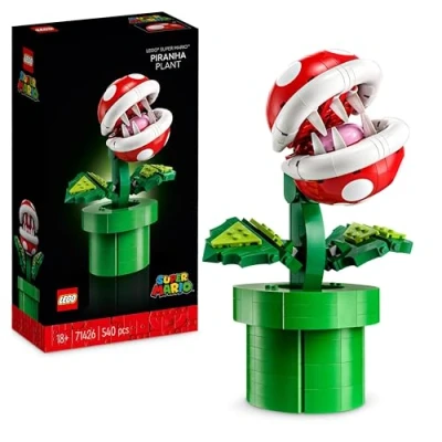 Abbildung von LEGO Super Mario 71426 Piranha Pflanze, bewegliche Figur mit Röhre und 2 Teilen, Modell für Erwachsene, Geschenkidee