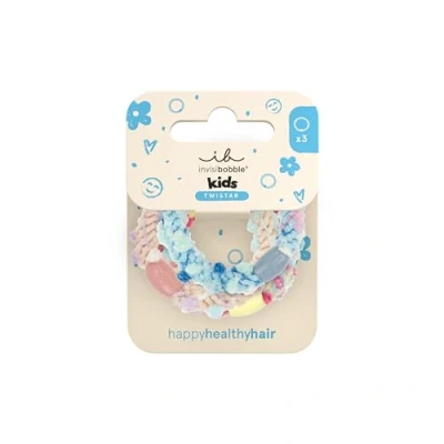 Abbildung von invisibobble TWISTAR Kids Pom Tie (3 Stück) Bunte Haargummis mit Poms für Kinder Elastisch, verspielt &amp; sanft Haargummi geflochten Mädchen Jungen Ideal kleine Köpfe