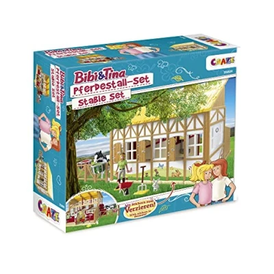 Abbildung von CRAZE Bibi und Tina Spielzeug Pferdestall Set Martinshof Spielset mit Pferden Spielfiguren Pferde Zubehör Reiterhof Bauernhof ab 3 Jahre 35009