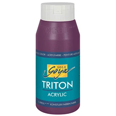 Abbildung von KREUL 17020 Solo Goya Triton Acrylfarbe aubergine, 750 ml Flasche, schnell und matt trocknend, Farbe auf Wasserbasis, in Studioqualität, vielseitig einsetzbar, gut deckend ergiebig