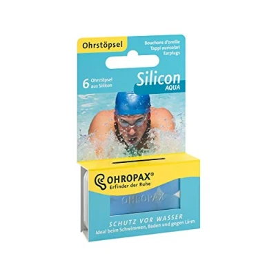 Abbildung von Ohropax SILICON AQUA Ohrstöpsel 1x 6 Stück Wasserfeste vor Ohr Stöpsel aus hautfreundlichem Silikon Zum Schutz Wasser beim Schwimmen wiederverwendbar
